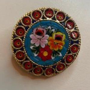 Micro Mosaic Flowers Pin